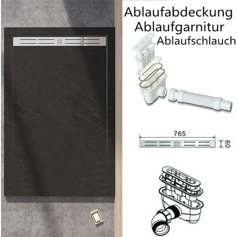 90x80cm Quadrat Anti-Rutsch Duschtasse Stein-Effekt Acryl Duschwanne Für Duschkabine Höhe 3cm (1/5)