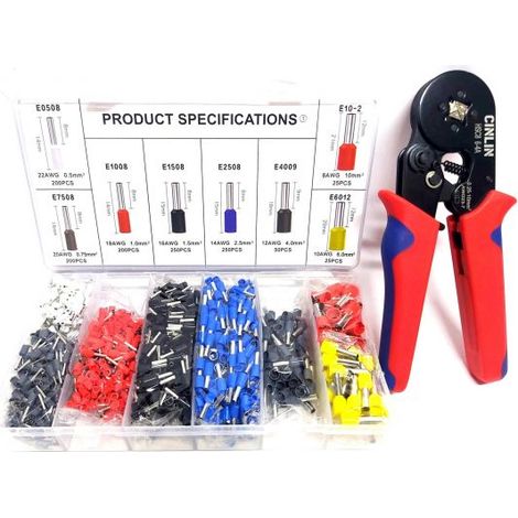 Pinza Crimpatrice capicorda terminali 1200pz da 0,25-10 mm x Elettricista (1/5)