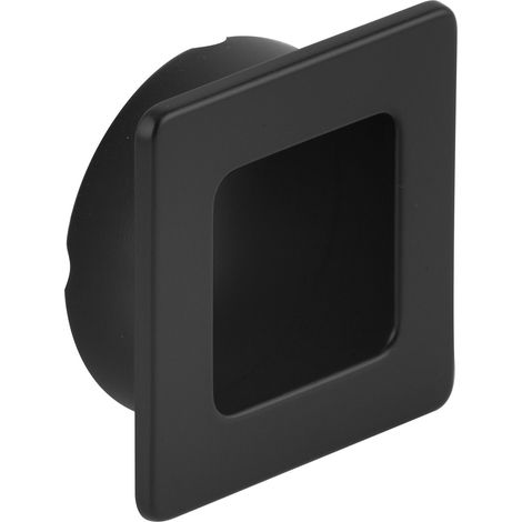 Estamp Griffmuschel Annea Breite 39mm - Muschelgriff eckig - ideal für Schiebetür - Griff zum Einlassen - Zinkdruckguss schwarz matt (1/2)