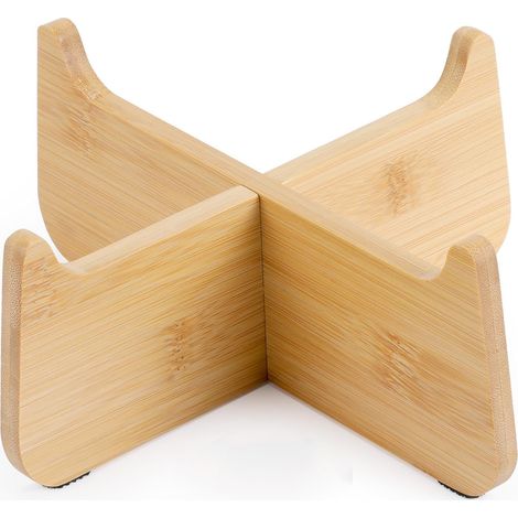 1 Support Chat Bambou, Gamelle Surélevée Anti-dérapante, Bol Rond 14cm, Accessoire Alimentation (1/5)
