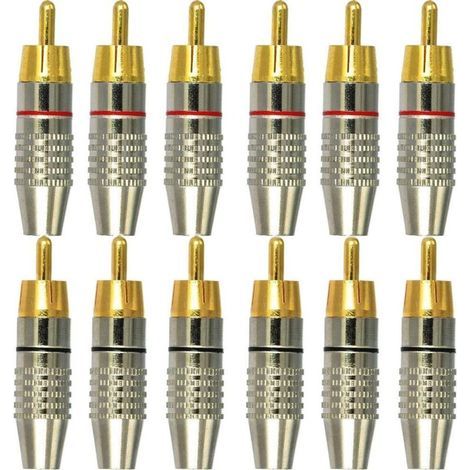 12 connettori RCA maschio, connettori audio/video RCA, connettori terminali audio RCA, connettori RCA senza saldatura, connettori jack RCA (1/5)