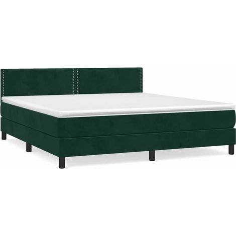 Maison Exclusive - Boxspringbett mit Matratze Dunkelgrün 180x200