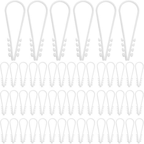 Lot de 100 Cheville à Enfoncer Chevilles Passe-Câble à Enfoncer Pour Câble Clips De Fil Matériel En Plastique Souple Longueur Pour Fixation Béton Brique Blanc (1/5)