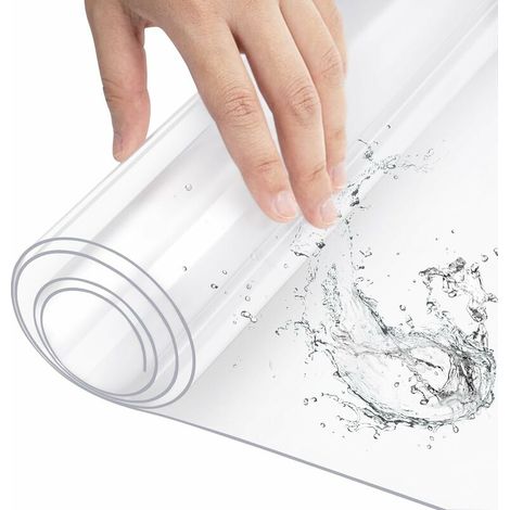 [JAMAIS UTILISÉ] Nappe Transparente Imperméable, Film de Protection pour Table en PVC, Épaisseur 1mm, 90x160cm (1/5)