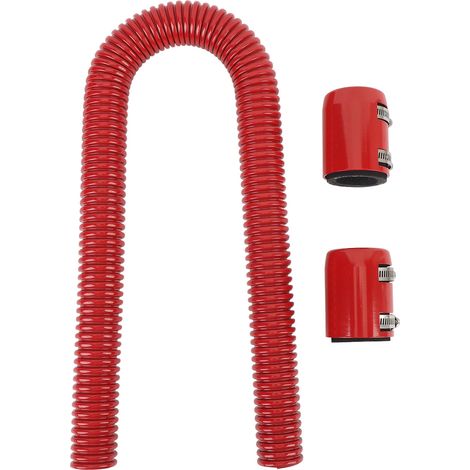 Ortviai Tuyau Flexible pour Radiateur en Acier Inoxydable 36 Pouces – Rouge, Diamètre 41 mm, avec Colliers Billet