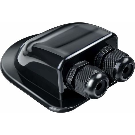 unidad de prensaestopas negro para techo, caja de entrada de cable solar impermeable de ABS para RV, caravana y barco.