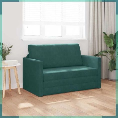 4106704 Canapé-Lit 110cm Vert foncé Velours (1/5)