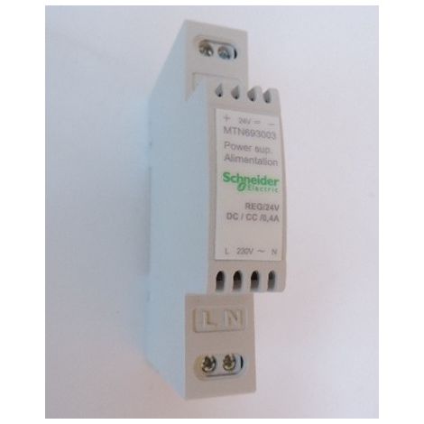 Alimentation modulaire 230VCA- 24VDC 0.4A sortie 10W max 2 pas de 9 mm pour application domotique KNX SCHNEIDER MTN693003
