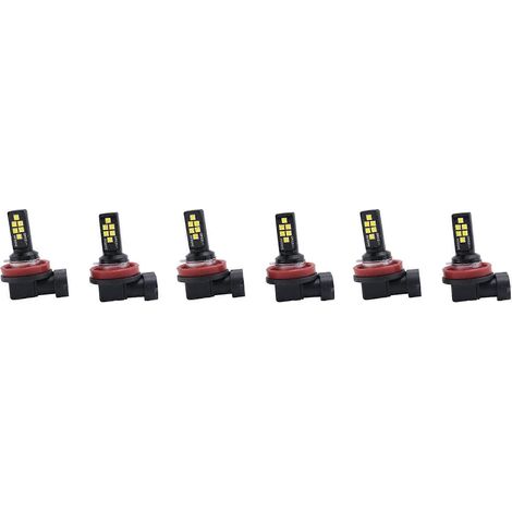 Lot de 6 feux antibrouillard pour voiture H8/H11 3030 12 SMD blanc froid à décodage LED clignotante() (1/3)