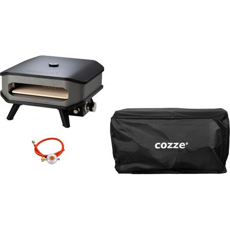 Forno per Pizza a Gas 13' Fino a 450° 34x34 cm con Pietra Refrattaria e Copertura (1/5)