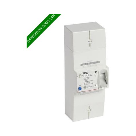 Legrand – Disjoncteur bipolaire différentiel 500mA instantané – Intensité 90A – Pour installations électriques – 250V~