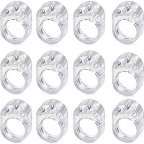 Lot de 12 Butée Poignée de Porte Transparent Stop Porte en PVC Arret de Porte Diamètre 17mm (1/4)