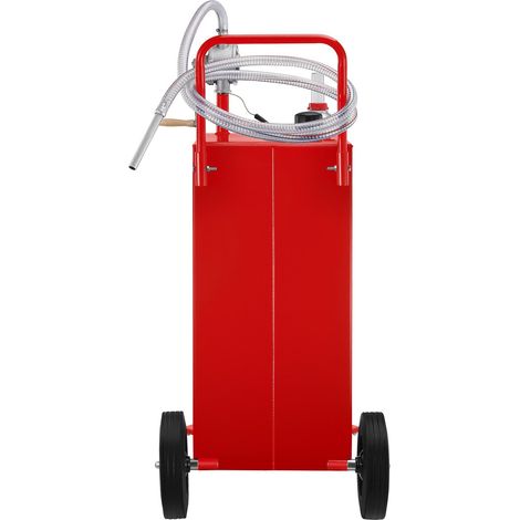 Réservoir de carburant sur 4 roues de 132,49 L avec pompe de transfert manuelle, pour voiture, tondeuse, quad et bateau, rouge (1/5)