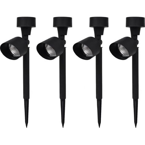 4uds. Lámpara de jardín solar recargable de 37cm con estaca.
