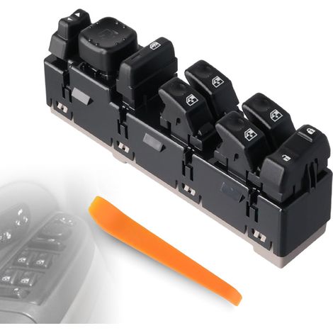 Interruptor de elevalunas eléctrico principal del lado del conductor delantero izquierdo con espejos plegables. Compatible con Cadillac Escalade, Chevy Silverado, Avalanche, Tahoe y GMC Yukon Sierra (