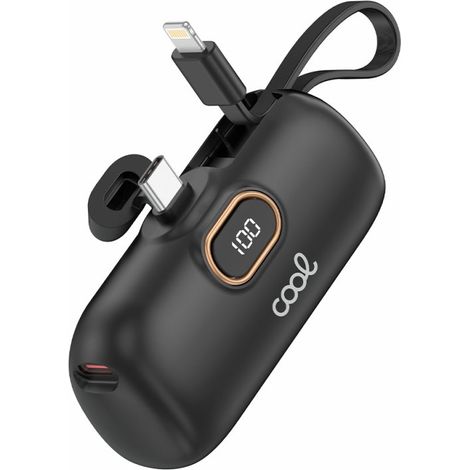 Bateria Externa Power Bank 5.000 mAh COOL Cápsula Negro