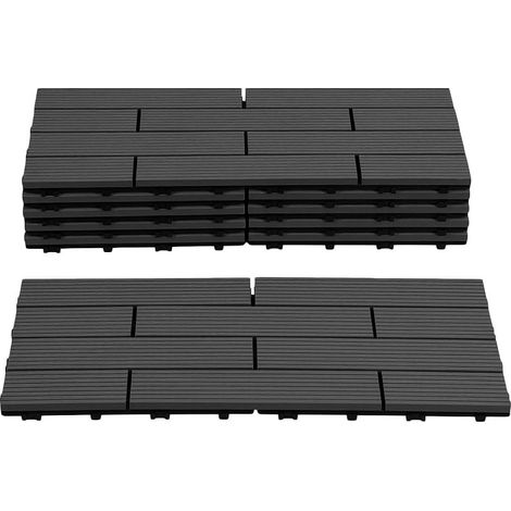 Randaco Antracita 30x60cm Losas para balcones y terrazas, resistentes a la intemperie y de fácil mantenimiento 42 unidades (1/5)
