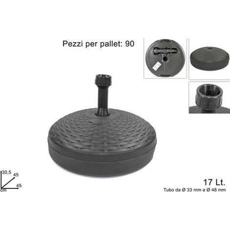 Base Per Ombrellone Effetto Midollino Colore Antracite Ø 45 cm