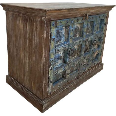 Aparador de madera artesanal 118x52x94h marrón (1/5)