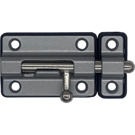 Pasador cerrojo base plástica 50 mm cromo mate (1/2)