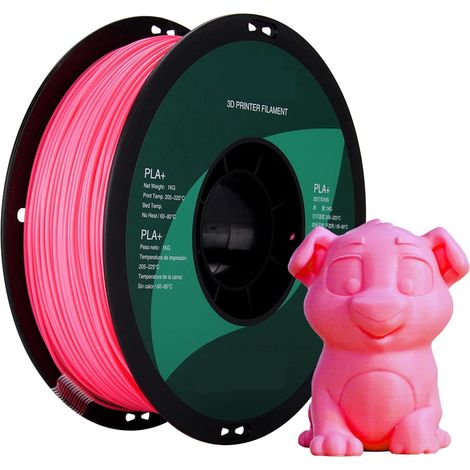 MINKUROW Filament 1,75 mm, Pla Plus 3D-Drucker-Filament, Maßgenauigkeit +/- 0,03 mm, 1-kg-Spule (2,2 Lbs) 3D-Drucker-Filament für 3D-Drucker, Hellrosa (1/4)