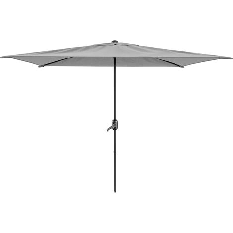 Ombrellone Rettangolare 3 x 2 M Da Giardino Parasole Per Balcone Con Air Vent Apertura A Manovella Anti UV Idrorepellente Per Mare Spiaggia Piscina Terrazzo Design Bahamas Grigio
