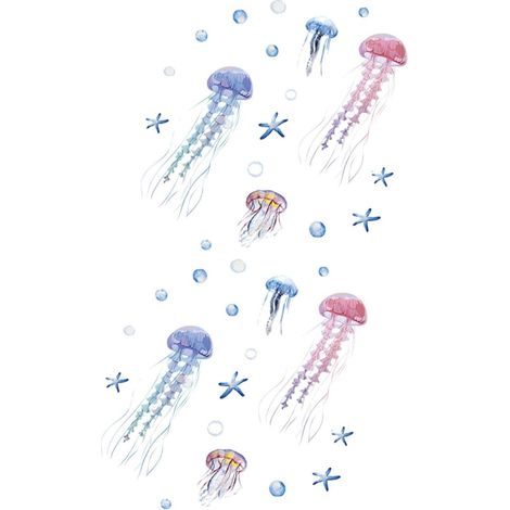 Stickers muraux animaux marins TOYANDONA décoration (1/5)
