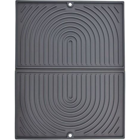 Tapis d'égouttage en silicone, tapis absorbant de cuisine, tapis de séchage pliable, tapis d'évier antidérapant, séchage rapide, résistant à la chaleur, 43×34 cm (gris).