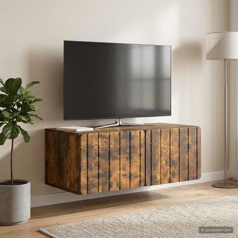 Wandmontierter TV-Schrank 78,5 x 41 x 30 cm Raucheiche (1/5)