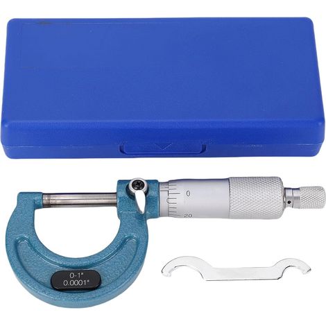 Micromètre Extérieur 0-1 Pouce, Micromètre de Précision avec Touches en Carbure de Tungstène, Précision 0,0001 pouce, Outil de Mesure en Acier Inoxydable avec Boîtier de (1/5)