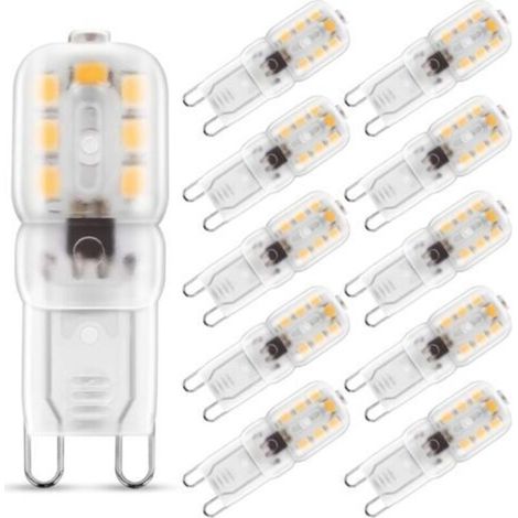 2W G9 Warmweiß 3000K, LED-Lampe, entspricht 25W Halogenlampe, 230V AC 180lm, 360° breiter Abstrahlwinkel, G9 Sockel, 10er-Pack [Energieklasse A+] (1/5)