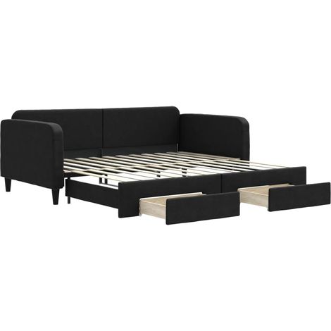 Maison Exclusive - Tagesbett Ausziehbar mit Schubladen Schwarz 10