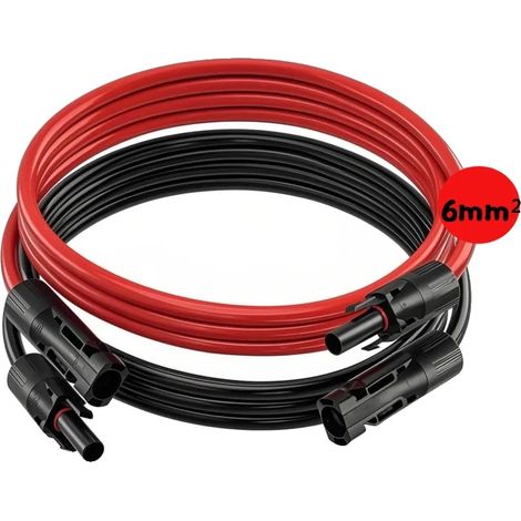 Cable solar, 5 metros de longitud, compatible con conectores MC4, 5 m (1/2)