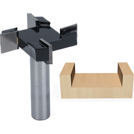 Vierschneidiger T-Nutfräser mit 1/2-Zoll-Schaft, Nutfräser, schwarzer Holzfräser, Graviermaschinenfräser, Nutfräser mit großem Durchmesser, Bodenfräser für die Holzbearbeitung. (1/5)