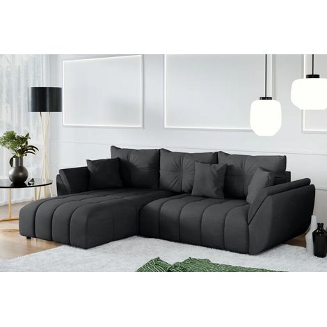 AX LIVING Ecksofa mit Schlaffunktion Verciani L Sofa Dunkelgrau 280 cm