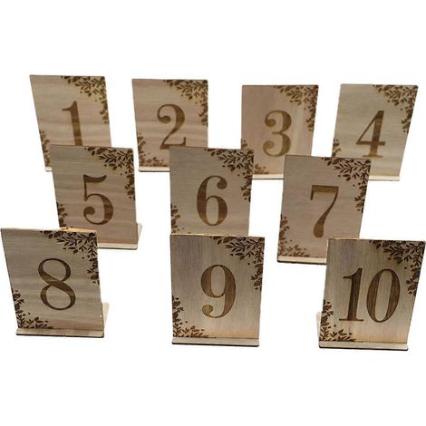 Ensemble de panneaux en bois pour numéros de table de mariage, lettres numériques, décoration de marque-places (1/5)