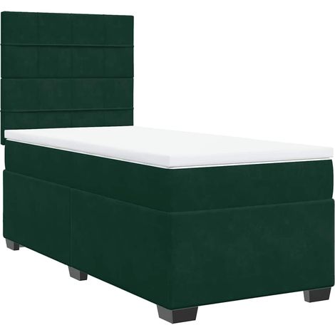 Maison Exclusive - Boxspringbett mit Matratze Dunkelgrün 100x200 (1/5)