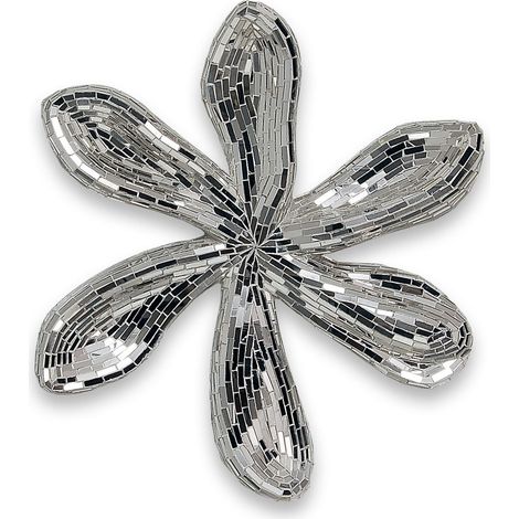 Escultura FLOR Grande Cristales Pared Efecto Espejo 51 x 48 x 8 cm - SpazioLuzio