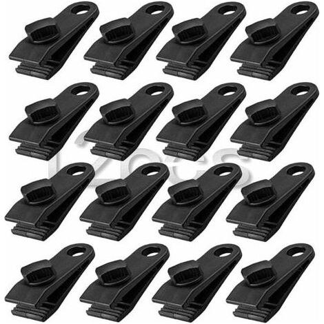 12Pcs Pince À Pince Pour Bâche, Ensemble De Pinces À Bâche Résistantes Pince Pour Auvent Instantané Pour Tentes Tarp Caravan Garden Shade Housse De, Noir (12) (1/5)