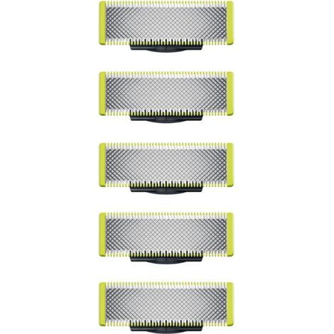 Applicable à Philips OneBlade - Lames de rechange, pour rasoir/tondeuse électrique OneBlade, acier inoxydable robuste, taille, stylisation et rasage, lot de 5,de DEBUNS