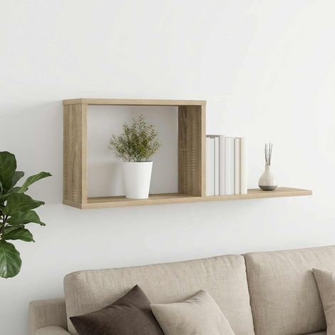 Étagère flottante murale en bois d’ingénierie chêne Sonoma 80 x 15 x 30 cm - PANGIVO (1/5)