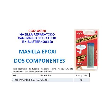 Barre Fix-it 57 g, mélange facile, durcit comme l'acier, finition blanche, polyvalente