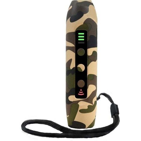 Repulsif a ultrasons pour chien a 3 modes, dispositif d'entrainement de chien rechargeable portable avec lampe de poche intelligente a haute luminosite, dispositif de dressage de chien avec indicateur (1/4)