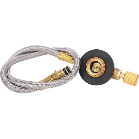 Vanne accessoire d'extrémité de fournaise en cuivre avec tuyauterie, compatible avec les interrupteurs de commande de bouteilles de gaz extérieures, conception plate, durable et facile à utiliser. (1/5)