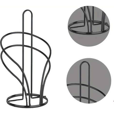 Porte-papier essuie-tout doré élégant avec base lestée - Porte-papier essuie-tout autoportant pour comptoir, cuisine et salle de bain, décoratif à plusieurs boucles (FMY)-AquaForge (1/5)