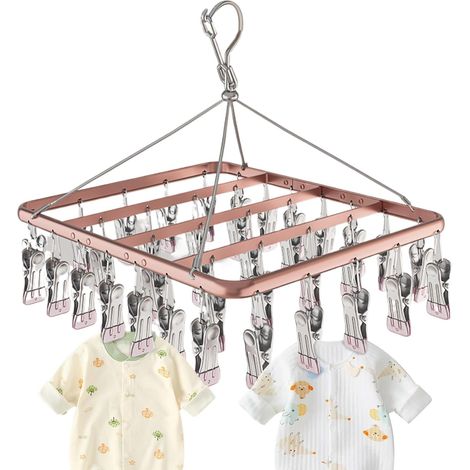Séchoir Porte-Chaussettes,Crochet Antivent Étagère Séchage - Accessoire de Lingerie Économiseur d'Espace pour sous-Vêtements, Serviettes et Vêtements (1/5)