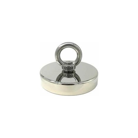 Aimant de levage，Aimant Néodyme Super Puissant 300kg Idéal pour la Pêche Magnétique Ø 90mm avec Boucle Métal Néodyme-