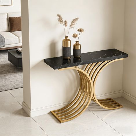 Table console d'entrée étroite, design élégant pour salon, meuble d'appoint fin