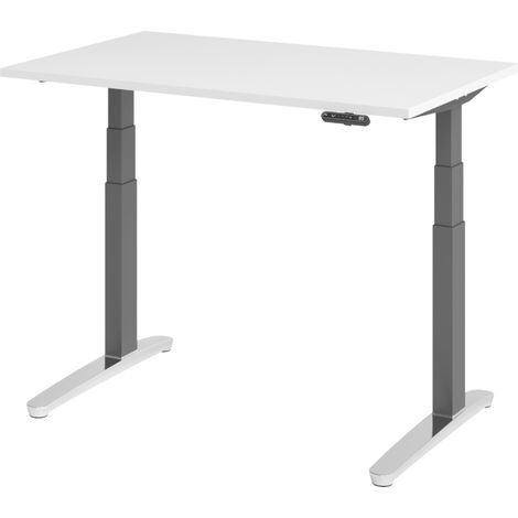 bümö Schreibtisch elektrisch XBHM Rechteck: 120 x 80 cm Weiß (1/5)