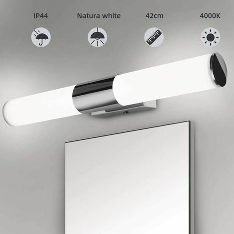 Badezimmerspiegelleuchte 42 cm – 12 W 1000 Lumen LED-Wandleuchte, Naturweiß 4000 K, IP44 wasserdicht, kein Flimmern, superhell, Schlafzimmer-Wandlampe zum Schminken (1/4)